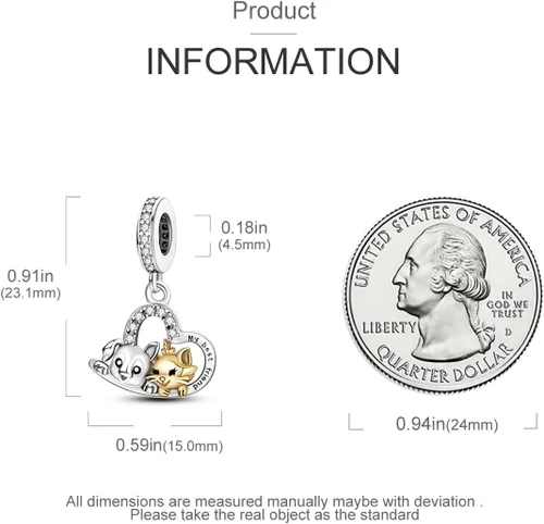 Miniatura 4 de MULA Dijes de plata de ley 925 para pulseras y collares, colgantes colgantes de joyería para mujer