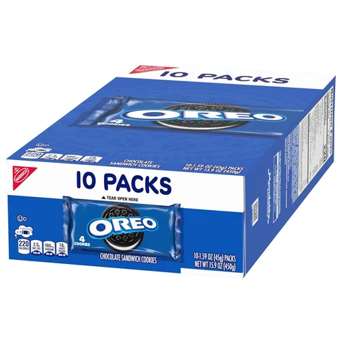 Miniatura 17 de OREO Galletas de sándwich de chocolate, 40 paquetes de aperitivos (4 galletas por paquete, 4 cajas)