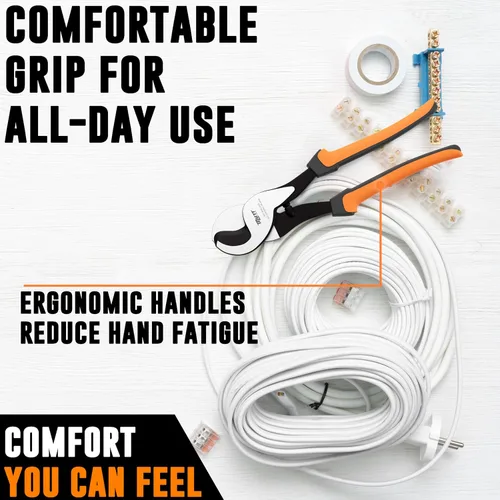 Miniatura 4 de Mutt Tools - Cortadores de cables de alta resistencia de 10 pulgadas para cables eléctricos, tijeras profesionales para cobre y aluminio, corta