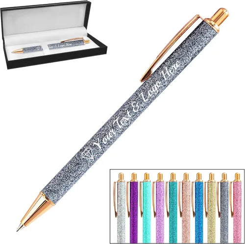 Miniatura 55 de Bolígrafo personalizado, 1 unidad, bolígrafo personalizado con logotipo de mensaje de nombre comercial impreso, carcasa de metal brillante de tinta