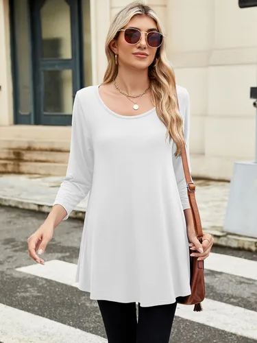 Miniatura 5 de BELAROI - Camiseta cómoda de manga 34 para mujer, talla grande, ajuste suelto