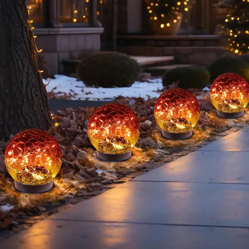 Miniatura 16 de MLKNK Luces solares de globo para exteriores, impermeables, bolas solares, luces solares de jardín, orbes para exteriores, paquete de 2 bolas