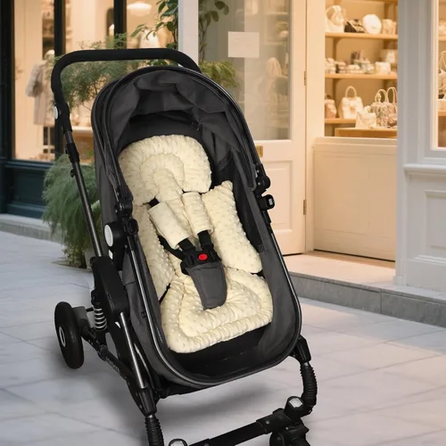 Miniatura 8 de Inserto de Asiento de Coche para Bebé Niño Niña, Inserto de Asiento de Coche 3 en 1 para Recién Nacido con Almohadillas y Correas, Respaldo