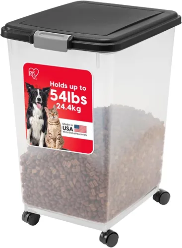 Miniatura 16 de IRIS USA Contenedor hermético de almacenamiento de alimentos para perros, hasta 30 libras, con ruedas, para almacenamiento de alimentos para perros