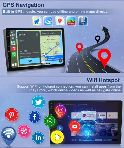 Miniatura 6 de 2+32G CarPlay Car Stereo Radio GPS para Ford F150 2009 2010 2011 2012 2013 2014, 9 pulgadas soporte inalámbrico Carplay Android Auto WiFi