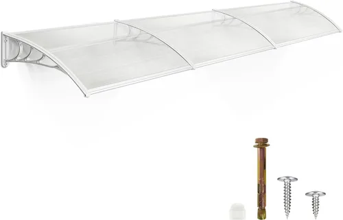 Miniatura 15 de MCombo - Toldo de policarbonato para ventana de exterior de 78.2 pulgadas, lámina hueca, toldo para puerta de patio