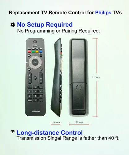 Miniatura 2 de Mando a distancia de repuesto universal para Philips 19PFL3403D/F7 22PFL3504D/F7 32PFL3514D/F7 32PFL3505D/F7 32PFL5403D/F7 32PFL3506/F7