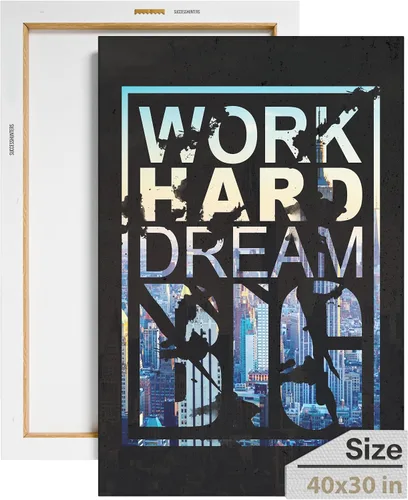 Miniatura 55 de Lienzo decorativo motivacional para pared con texto en inglés "Road To Successful" (Camino al éxito), diseño motivacional para la oficina, con texto