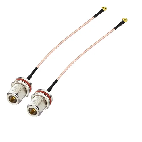 Superbat MMCX macho de ángulo recto a N conector hembra, cable coaxial RG316 de 6 pulgadas 2 piezas para aplicaciones de RF, radios SDR,
