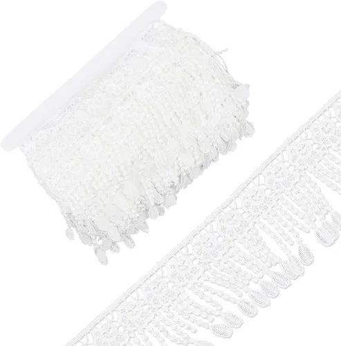 Miniatura 7 de Cinta de borla de diamantes de imitación de 2.36 pulgadas (2.362 in) con flecos de diamantes de imitación blancos para costura, manualidades
