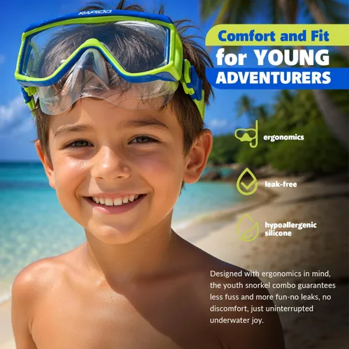 Miniatura 3 de Phantom Aquatics Rapido Clareza Junior Mask and Snorkel Combo