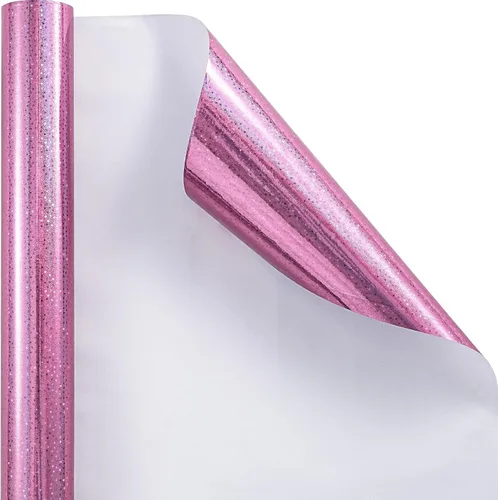 Miniatura 6 de LeZakaa Papel de Regalo Holográfico Rosa, Papel de Aluminio Metálico con Brillo y Diseño de Estrellas para Navidad, Día de la Madre, Graduación