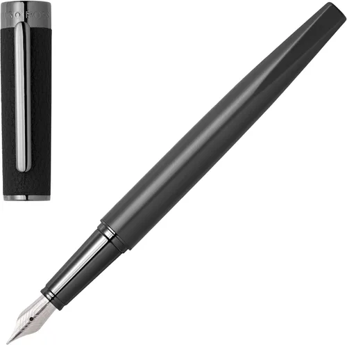 HUGO BOSS Corium HSU3892A - Pluma estilográfica (poliuretano y latón, longitud 5.6 in, punta M, color negro)