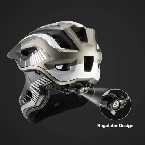 Miniatura 4 de ROCKBROS Casco integral para niños Cascos de bicicleta para niños Casco ligero de bicicleta de montaña para niños pequeños Desmontable para MTB BMX