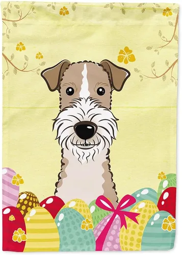 Miniatura 121 de Caroline's Treasures BB1920CHF - Bandera de caza de huevos de Pascua con diseño de bulldog francés, para casa, gran porche, para colgar en la pared