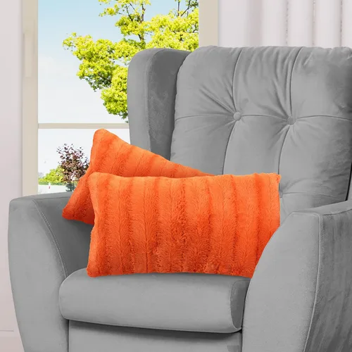 Cheer Collection Almohadas decorativas de otoño para sofá, juego de 2 almohadas de piel sintética para sofá, acogedoras almohadas de otoño para sala