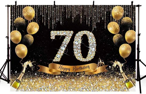 Miniatura 10 de AIBIIN Telón de fondo de 30 cumpleaños negro y dorado de 7 x 5 pies con texto en inglés "Cheers to 30" Anniversary Photography Background Women Gold