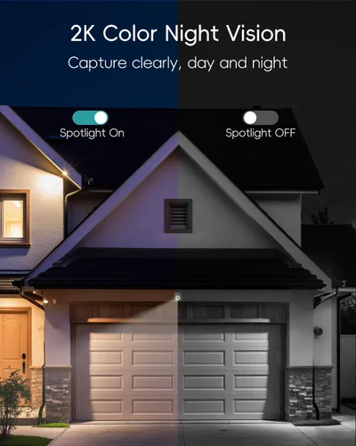 Miniatura 5 de ZUMIMALL - Cámara de seguridad para exteriores de 3 MP con cable 2.4G/5G WiFi - Pack de 2, grabación 24/7, detección de movimiento AI, blanco 2