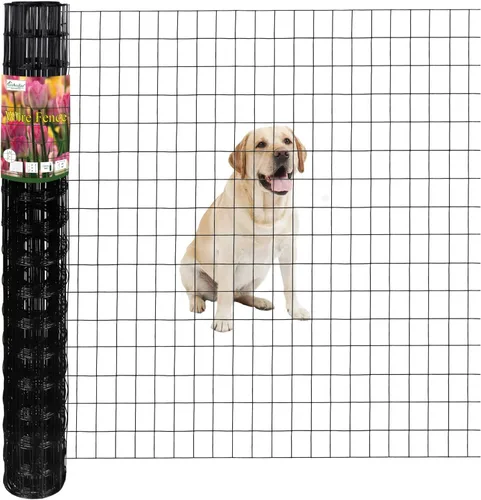 Miniatura 16 de FOREHOGAR Valla de alambre soldada con revestimiento de PVC negro de 24 pulgadas x 50 pies, 2 pulgadas x 3 pulgadas 16GA, rollo de cercado de borde