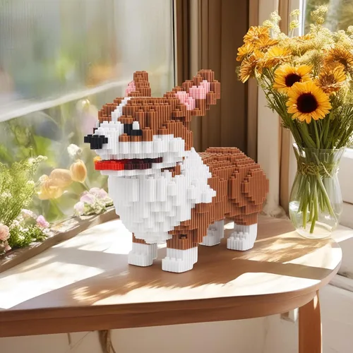 Miniatura 5 de Mini bloques de construcción Larcele de perros, ladrillos de juguete para construir mascotas, 950 piezas KLJM-02, Gran Corgi