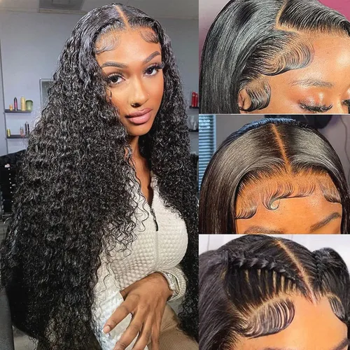 Peluca de cierre 5x5, peluca de encaje HD de 5x5, pelo humano para mujeres, 180% de densidad, pelo humano virgen prediseñado, peluca de encaje Negro
