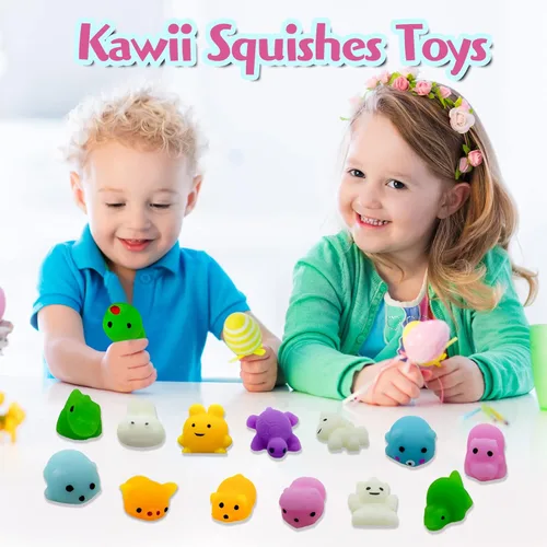Miniatura 7 de 150 piezas de juguetes blandos Mochi, juguetes esponjosos Kawaii para aliviar el estrés, mini juguetes esponjosos para fiestas, premios