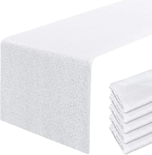 Miniatura 67 de Pufogu - Camino de mesa de lentejuelas brillantes de 12 x 72 pulgadas para fiestas de cumpleaños, decoración de bodas, despedidas de soltera
