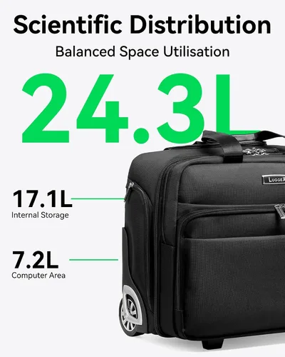 Miniatura 8 de LUGGEX negro (Carry On Underseat Luggage Black Bagage), Negro -, Equipaje debajo del asiento con ruedas