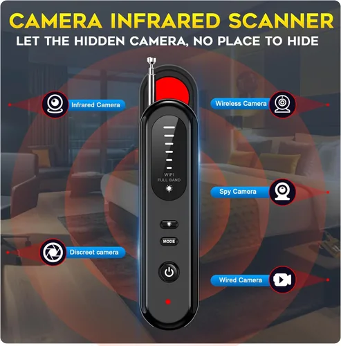 Miniatura 2 de SEVENPARK Detector de Cámara Oculta - Buscador de Cámara Portátil 2025, Detector de Rastreador GPS, Escáner de Señal Inalámbrica RF para Oficina