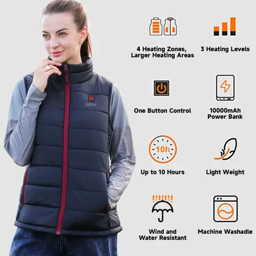 Miniatura 3 de Carofield Heated Jackets for Women, 2022 Lightweight Heating Heated Jackets for Women with Battery Pack