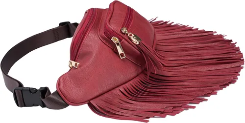 Miniatura 2 de Solene Riñonera con flecos para mujer con múltiples bolsillos con cremallera