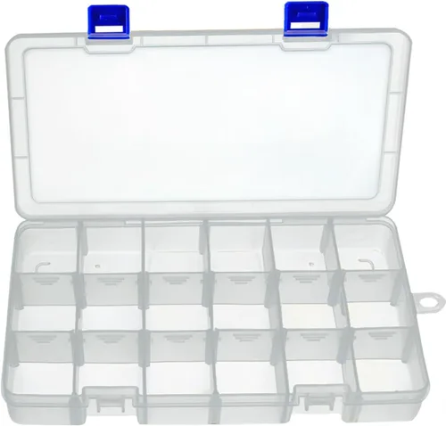 Miniatura 8 de DUOFIRE Caja organizadora de plástico con contenedor de almacenamiento, divisor ajustable, compartimento de cuadrícula extraíble para cuentas