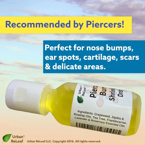 Miniatura 3 de Set Urban ReLeaf Piercing Bump Shrinking Drops & Piercing Relief Solution ! Cuidado posterior suave y eficaz. Ayuda rápida para piercings irritados