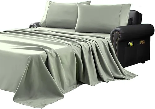 Miniatura 15 de Kingnex Sábanas de sofá cama individual para sofá cama extraíble de 36 x 72 pulgadas, microfibra suave de doble cepillado 1800, 3 piezas incluyen 1