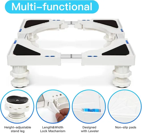 Miniatura 2 de Nefish Soporte para Mini Refrigerador Ajustable Soporte para Refrigerador con 4 Pies Resistentes Base Universal para Electrodomésticos Soporte
