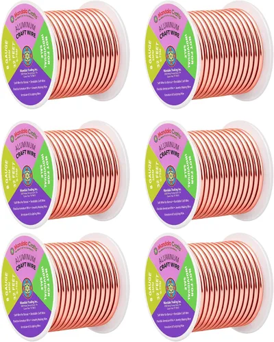 Miniatura 372 de Mandala Crafts - Alambre de aluminio anodizado de 8 calibre para hacer joyas - 9.75 m de alambre flexible negro colorido - Flexible para bonsái