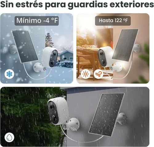 Miniatura 7 de Aurumbach - Cámara de seguridad solar e inalámbrica para exteriores, visión nocturna a color, 2K, detección de movimiento PIR, batería, WiFi 2.4