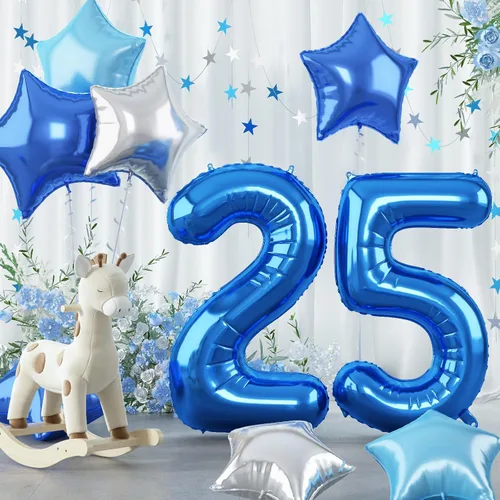 Miniatura 10 de Globo grande de aluminio 60, 40 pulgadas, color verde azulado oscuro, globo autoinflable del número 60 para hombres de 60 cumpleaños, globos de Azul