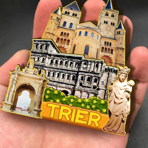 Miniatura 4 de Trier Alemania - Imán de madera 3D para nevera, recuerdos coleccionables, decoración artesanal, artesanías