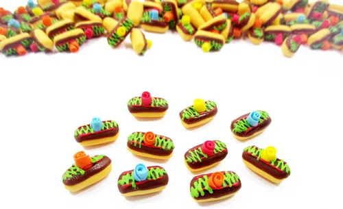 Miniatura 2 de 20 Chocolate Eclair Panadería Casa de muñecas Miniaturas Alimentos Art Deco Suministro Casa de muñecas Comida 3579 Finely crafted clay chocolate