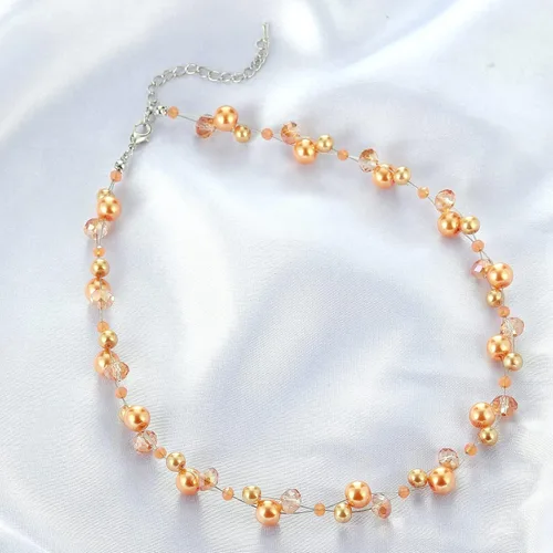 Miniatura 3 de Collar corto de turquesa con cuentas para mujer, joyería de moda con perlas y cuentas de cristal, regalos de cumpleaños para mujer