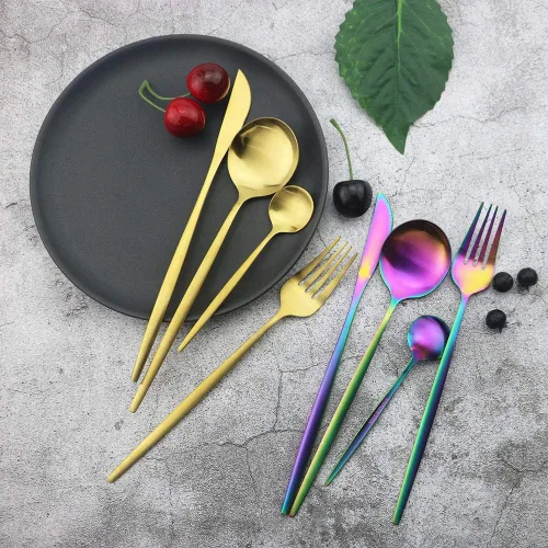 Miniatura 4 de JASHII Juego de cubiertos de acero inoxidable de 24 piezas, juego de cubiertos de servicio para 6, utensilios para cocina, aptos para lavavajillas