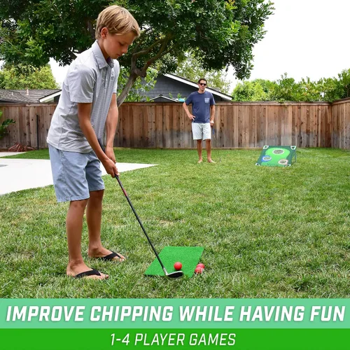Miniatura 2 de GoSports BattleChip Backyard Golf Cornhole Games – Includes Targets, Chipping Mats, Foam Golf Balls, Scorecard and Carry Case