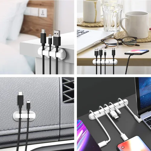 Miniatura 7 de INCHOR - Clips para cables, organizador de cables para escritorio, clips de cable de carga, organizador de cables para mesita de noche, organizador