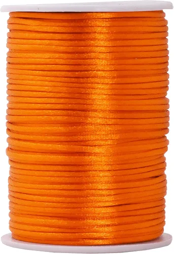 Miniatura 26 de Mandala Crafts Cordón de Satén de Nailon 2mm Cordón Rattail Champagne - 100 Yardas Cordón de Nailon Chino para Nudos Cordón de Seda Cola de Rata