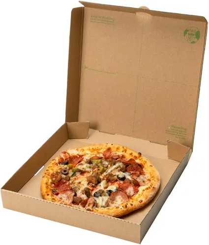 Miniatura 5 de Restaurantware Eco Pie - Cajas de pizza de 10.6 x 10.6 x 1.7 pulgadas, 50 cajas de entrega de pizza corrugada, reutilizables como platos, cajas