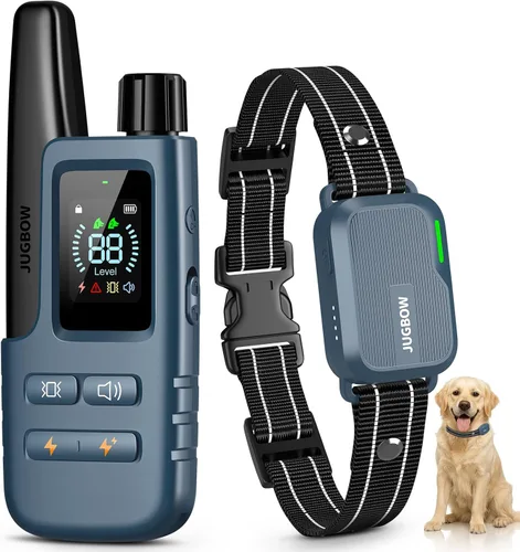 Miniatura 16 de Collar de choque para perro, collar de entrenamiento para perros de 4500 pies con control remoto, IPX8 impermeable, collar eléctrico para perro