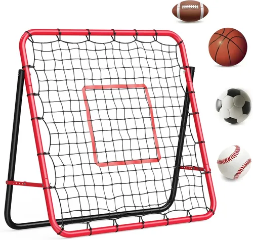 Miniatura 2 de Red de rebote de fútbol 2 en 1 – Entrenador de rebote de 6 x 4.6 pies y 6 x 1.4 pies para práctica en solitario y en equipo, práctica de red