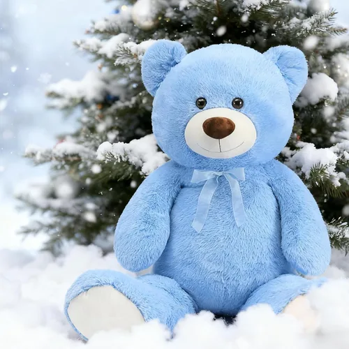 Miniatura 2 de Toys Studio - Adorable oso de peluche gigante, de 36 pulgadas, color gris, felpa suave, para novias y niñas Azul