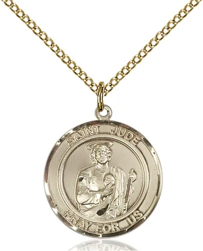 Miniatura 3 de Bonyak Jewelry - Medalla de San Judas hecha a mano con relleno de oro amarillo de 14 quilates